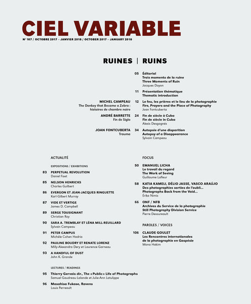 CIEL VARIABLE 107 - RUINES