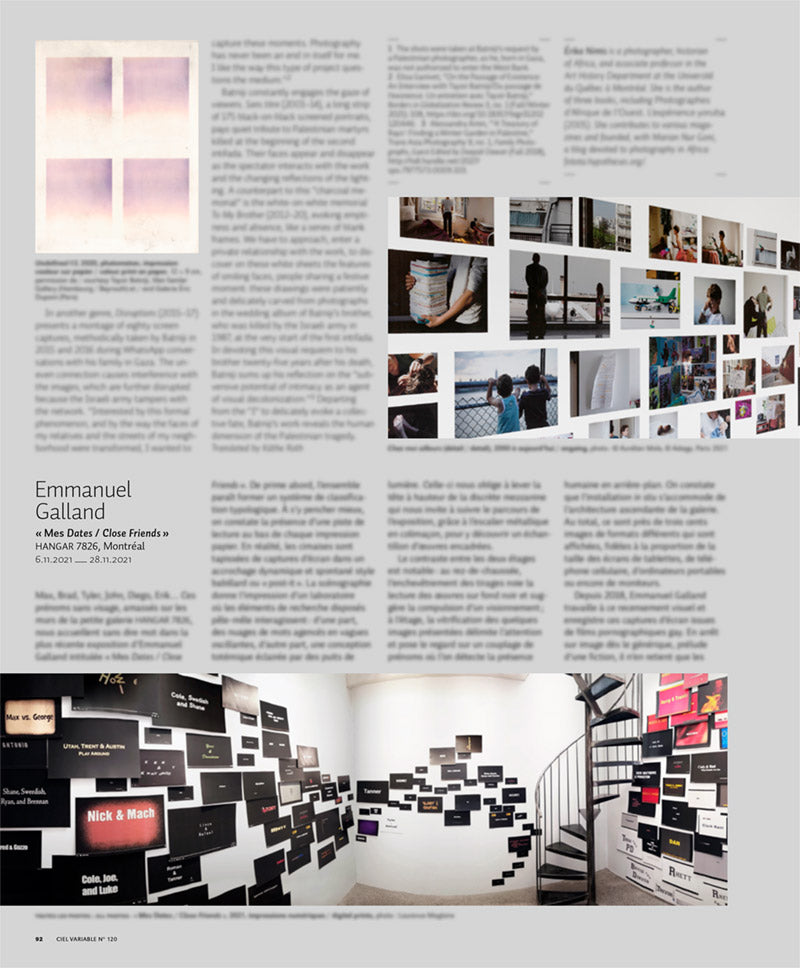 CV120 - Emmanuel Galland, « Mes Dates / Close Friends » — Sophie Bertrand